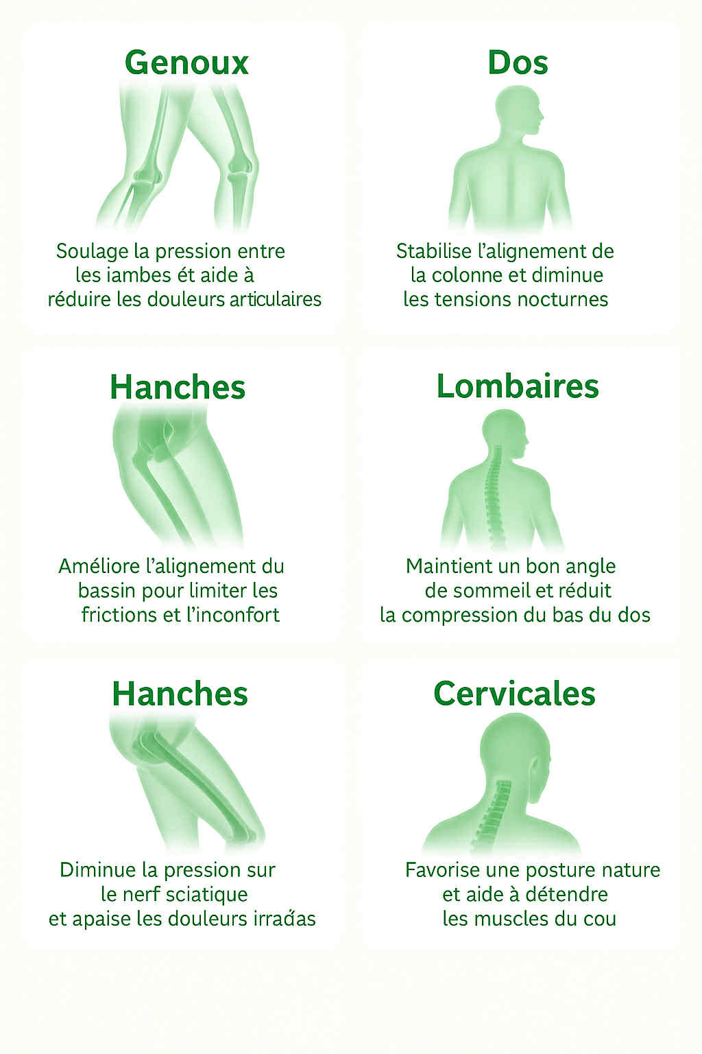 Coussin Multi-Zone Orthopédique DreamKnee™ – Sommeil Sans Douleur